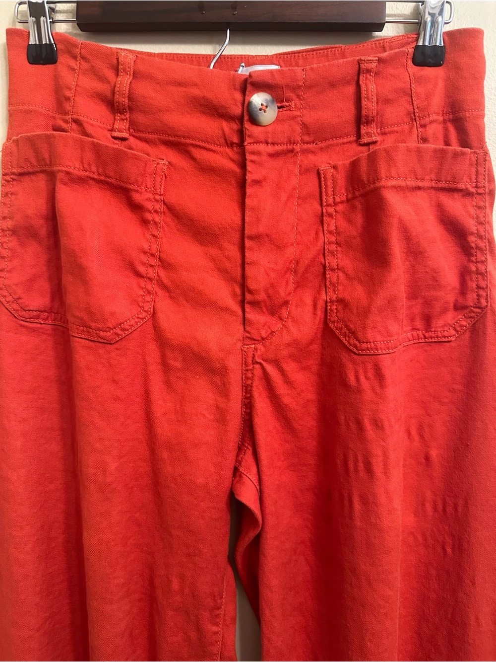 Anthropologie Maeve The Colette Wide Leg Pants Burnt Orange High Rise 28P 1128 - Picture 3 of 12